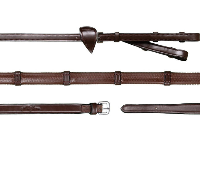 Dy'on 1/2 Converter Rubber Teugels met 7 Lederen Stops Teugels - Maddelin Equestrian Dy on