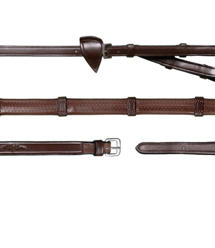 Dy'on 1/2 Converter Rubber Teugels met 7 Lederen Stops Teugels - Maddelin Equestrian Dy on