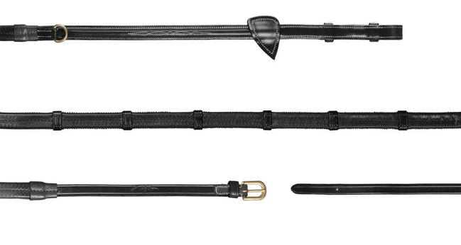 Dy'on 1/2 Howlett Rubber Teugels met 7 Lederen Stops Teugels - Maddelin Equestrian Dy on