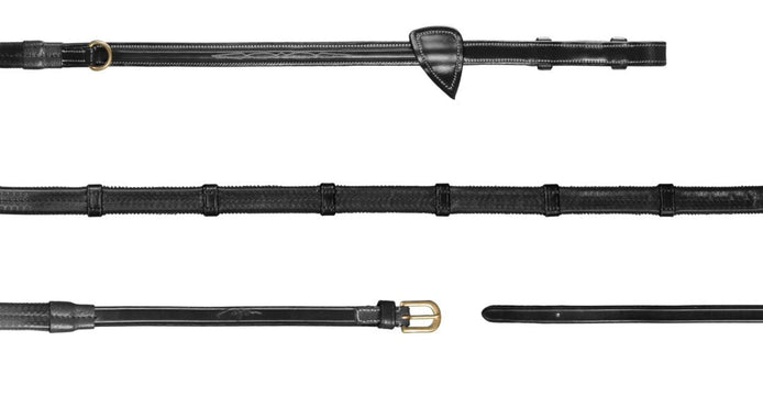 Dy'on 1/2 Howlett Rubber Teugels met 7 Lederen Stops Teugels - Maddelin Equestrian Dy on