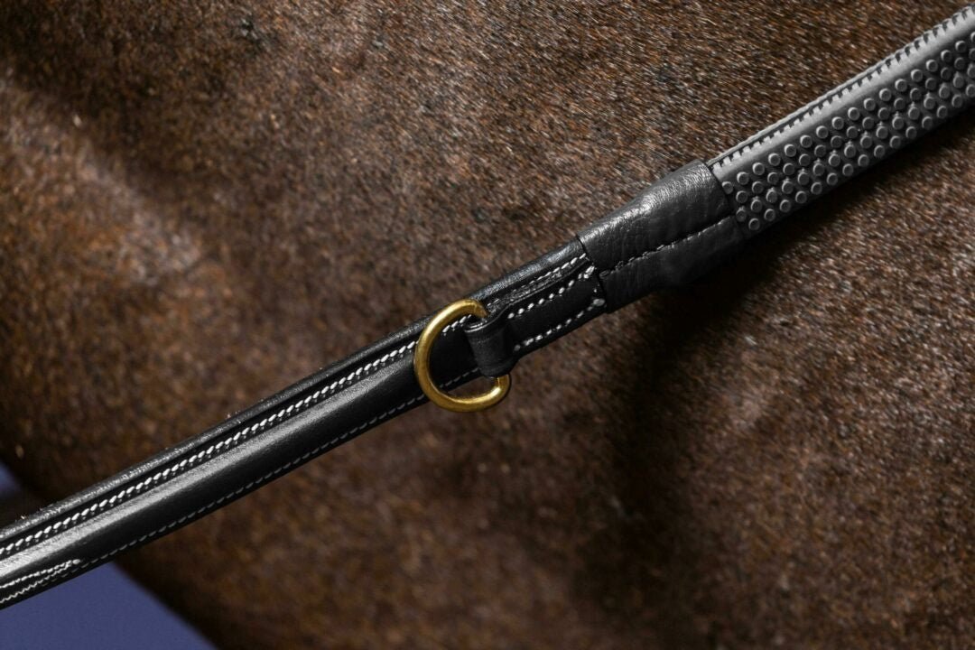 Dy'on 1/2 Howlett Rubber Teugels met 7 Lederen Stops Teugels - Maddelin Equestrian Dy on