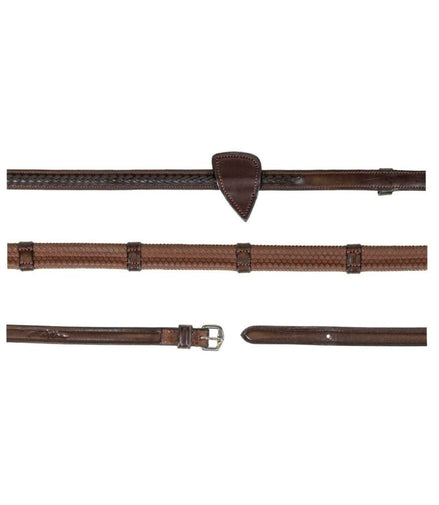 Dy'on 1/2'' Rubber Teugels met 7 Leder Stops - Gevlochten Teugels - Maddelin Equestrian Dy on