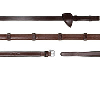 Dy'on 1/2 Rubber Teugels met 7 Lederen Stops Teugels - Maddelin Equestrian Dy on