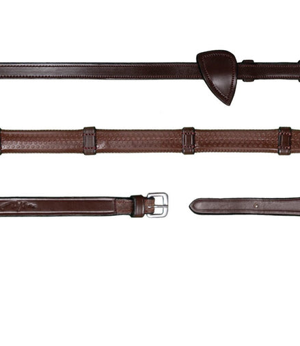 Dy'on 1/2 Rubber Teugels met 7 Lederen Stops Teugels - Maddelin Equestrian Dy on