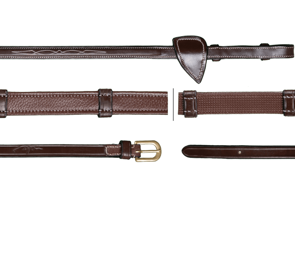 Dy'on 5/8 (16mm) Jacht Teugels met 7 Leder Stops D Coll. Teugels - Maddelin Equestrian Dy on