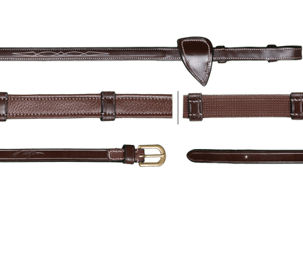 Dy'on 5/8 (16mm) Jacht Teugels met 7 Leder Stops D Coll. Teugels - Maddelin Equestrian Dy on