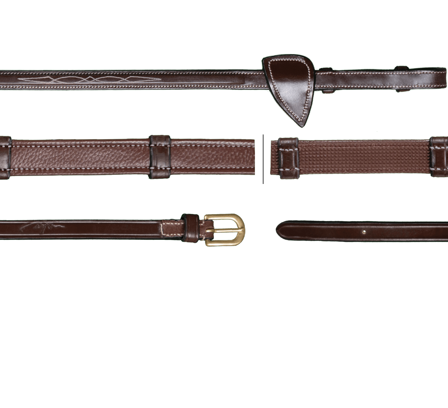 Dy'on 5/8 (16mm) Jacht Teugels met 7 Leder Stops D Coll. Teugels - Maddelin Equestrian Dy on