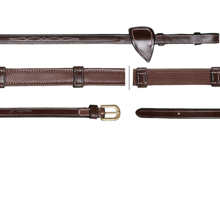 Dy'on 5/8 (16mm) Jacht Teugels met 7 Leder Stops D Coll. Teugels - Maddelin Equestrian Dy on