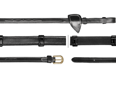 Dy'on 5/8 (16mm) Jacht Teugels met 7 Leder Stops D Coll. Teugels - Maddelin Equestrian Dy on