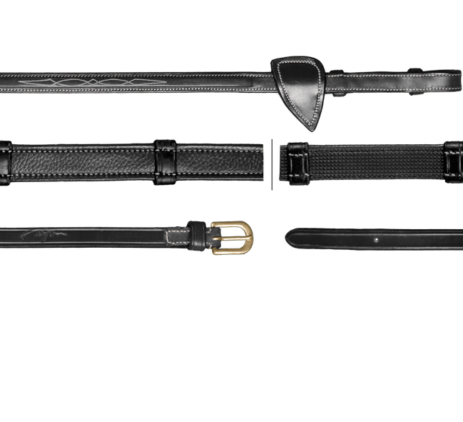 Dy'on 5/8 (16mm) Jacht Teugels met 7 Leder Stops D Coll. Teugels - Maddelin Equestrian Dy on