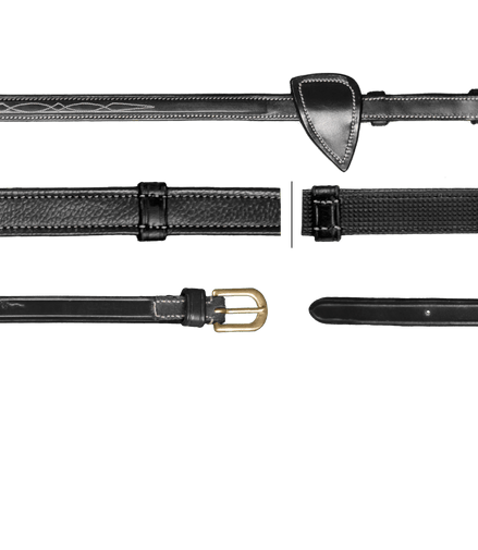 Dy'on 5/8 (16mm) Jacht Teugels met 7 Leder Stops D Coll. Teugels - Maddelin Equestrian Dy on