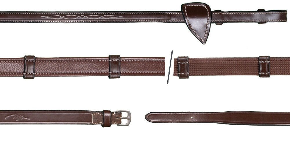 Dy'on 5/8'' Hunter Reins with 7 leather loops Teugels - Maddelin Equestrian Dy on
