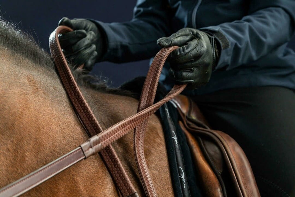 Dy'on 5/8 Rubber Reins Trenshoofdstellen - Maddelin Equestrian Dy on