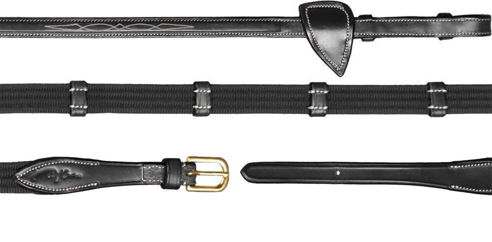 Dy'on 5/8 Web Reins With 9 Leather Loops Teugels - Maddelin Equestrian Dy on
