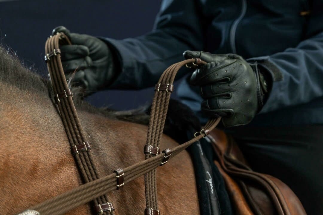 Dy'on 5/8 Web Reins With 9 Leather Loops Teugels - Maddelin Equestrian Dy on