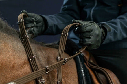 Dy'on 5/8 Web Reins With 9 Leather Loops Teugels - Maddelin Equestrian Dy on