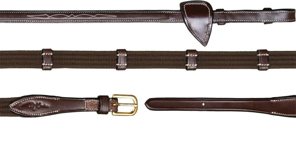 Dy'on 5/8 Web Reins With 9 Leather Loops Teugels - Maddelin Equestrian Dy on