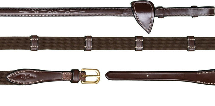 Dy'on 5/8 Web Reins With 9 Leather Loops Teugels - Maddelin Equestrian Dy on