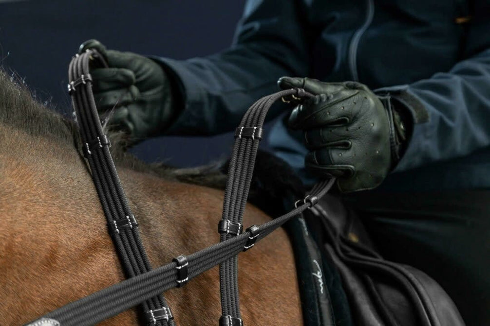 Dy'on 5/8 Web Reins With 9 Leather Loops Teugels - Maddelin Equestrian Dy on
