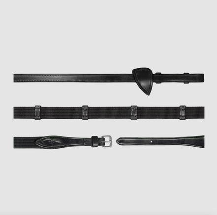 Dy'on 5/8" Webband teugels met 9 leren passanten Teugels - Maddelin Equestrian Dy on