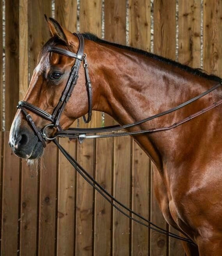 Dy'on Full Leather Draw Reins 1/2 (13mm) Working Coll. Hulpteugels - Maddelin Equestrian Dy on