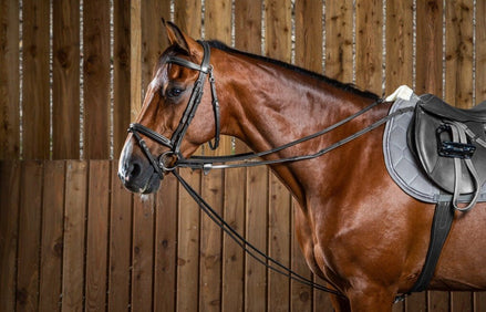Dy'on Full Leather Draw Reins 1/2 (13mm) Working Coll. Hulpteugels - Maddelin Equestrian Dy on