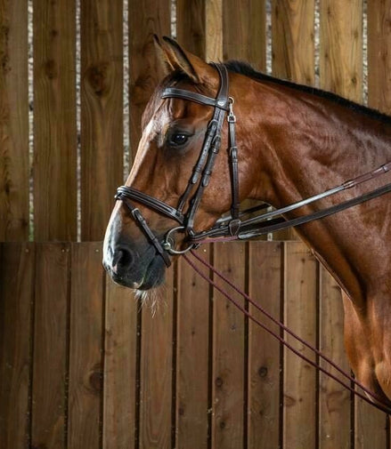 Dy'on Leather/Nylon Slof Teugels 5/8 (13mm) - Working Hulpteugels - Maddelin Equestrian Dy on