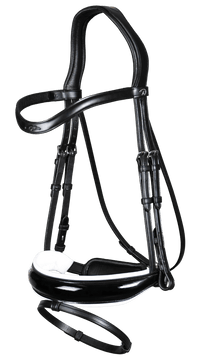 Dy'on Patent Large Crank Noseband White pad. & Flash - New English Trenshoofdstellen - Maddelin Equestrian Dy on