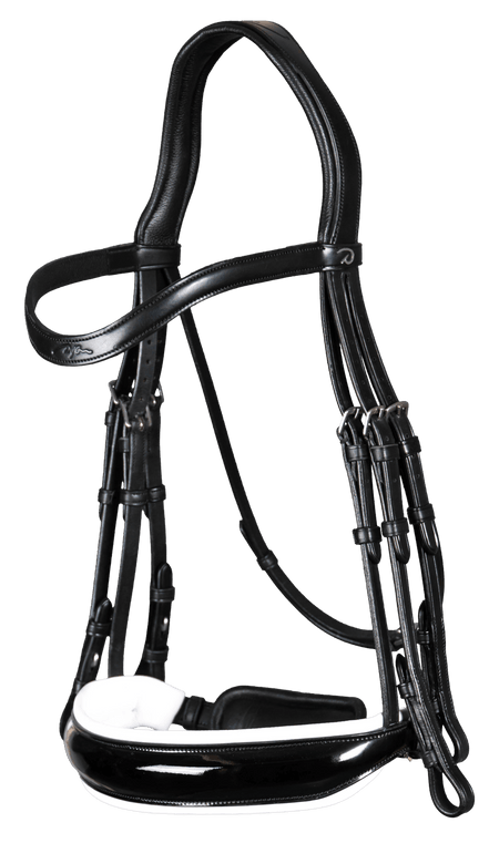 Dy'on Patent Large Crank Noseband White Pad. - New English Stang & Trens - Maddelin Equestrian Dy on