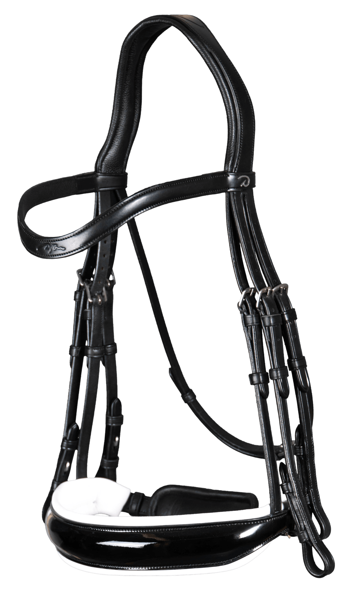 Dy'on Patent Large Crank Noseband White Pad. - New English Stang & Trens - Maddelin Equestrian Dy on