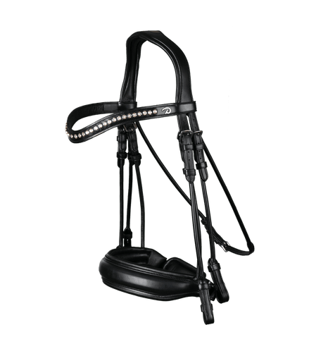 Dy'on Stang & Trens hoofdstel met brede matte Crank neusriem Stang & Trens - Maddelin Equestrian Dy on