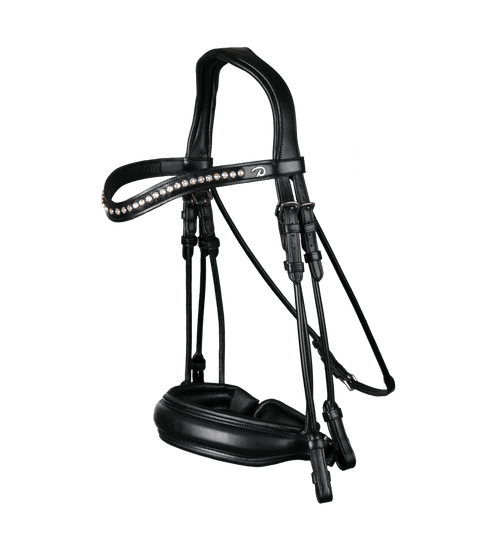 Dy'on Stang & Trens hoofdstel met brede matte Crank neusriem Stang & Trens - Maddelin Equestrian Dy on