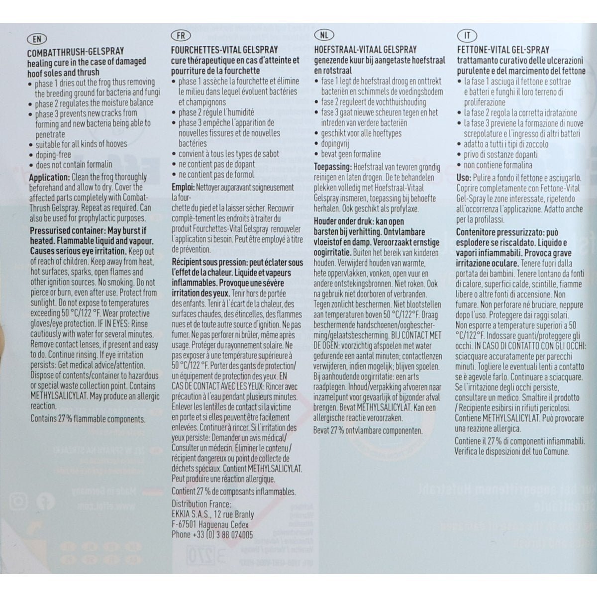 Effol Med Hoefstraal - Vital Gelspray 150ml Hoefverzorging - Maddelin Equestrian Effol