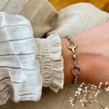 Equestrian Jewelry armband Twice: schakelketting met grove schakels en een dubbel gebroken bit