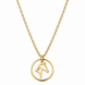 Equestrian Jewelry ketting Kimi met ronde opengewerkte hanger met gestileerd paardenhoofd, in zilver en goud