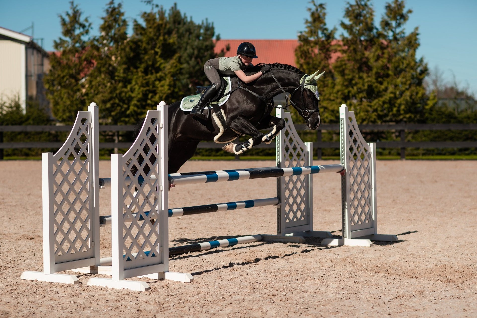 Equestrian Stockholm Zadeldoek Pistachio White Zadeldoeken - Maddelin Equestrian Equestrian Stockholm
