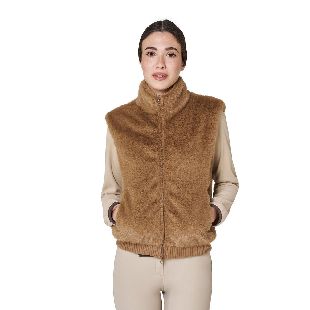 Equestro Dames Bodywarmer van Imitatiebont Dames Jassen - Maddelin Equestrian