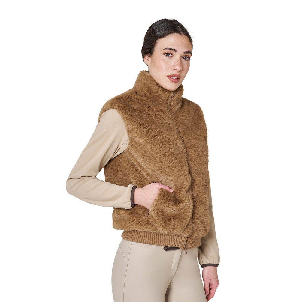 Equestro Dames Bodywarmer van Imitatiebont Dames Jassen - Maddelin Equestrian