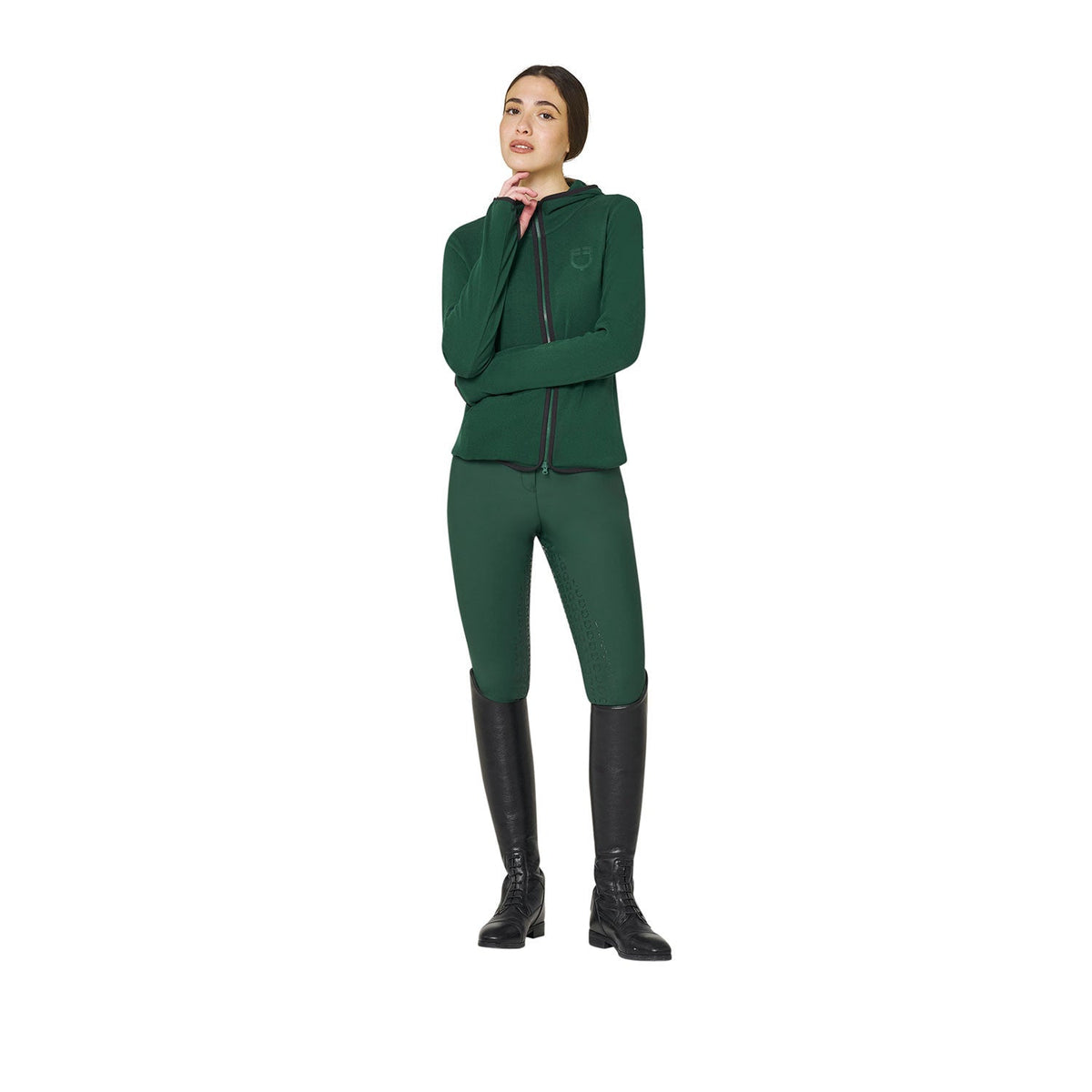 Equestro Dames Fleece Hoodie met Rits Dames Truien & Sweaters - Maddelin Equestrian