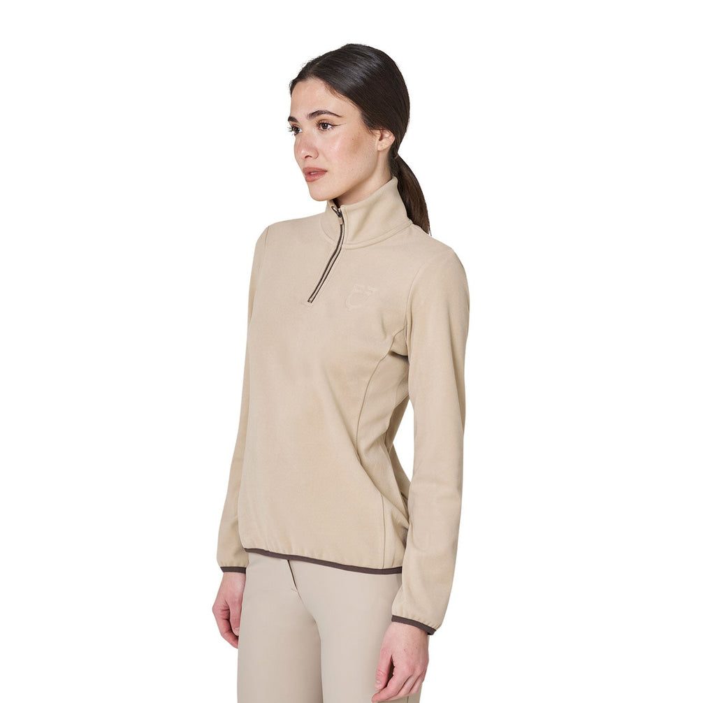 Equestro Dames Fleece Sweater met Hoge Kraag en 3/4 Rits Dames Truien & Sweaters - Maddelin Equestrian