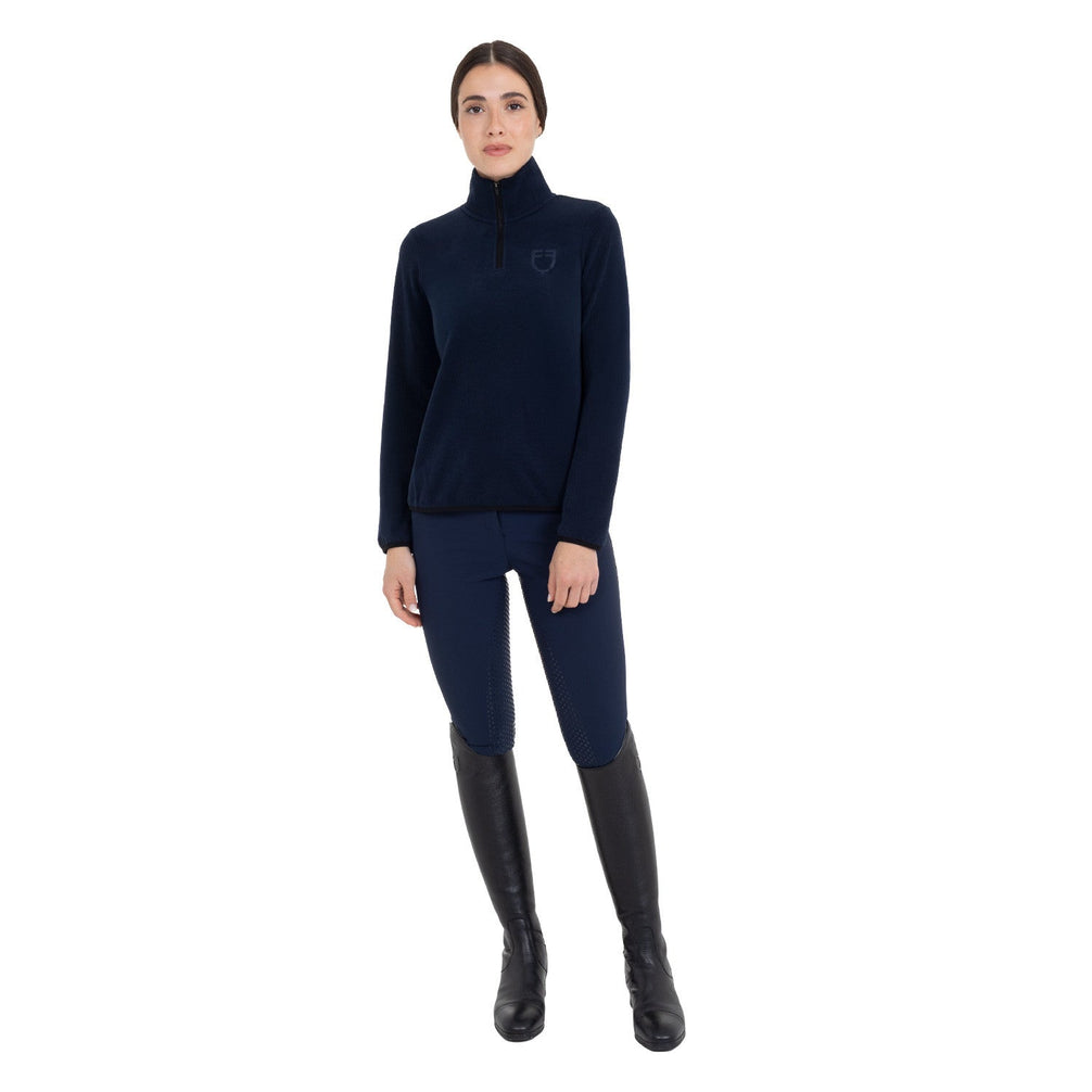 Equestro Dames Fleece Sweater met Hoge Kraag en 3/4 Rits Dames Truien & Sweaters - Maddelin Equestrian