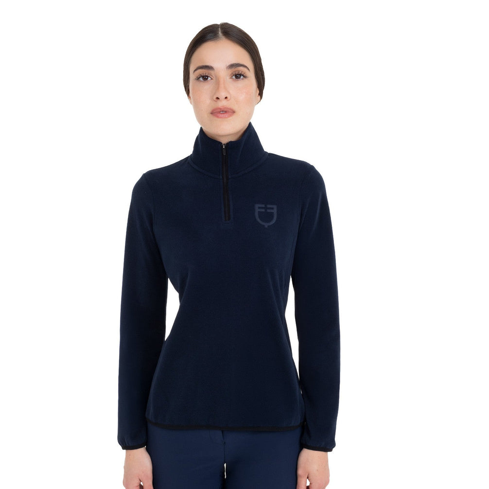 Equestro Dames Fleece Sweater met Hoge Kraag en 3/4 Rits Dames Truien & Sweaters - Maddelin Equestrian