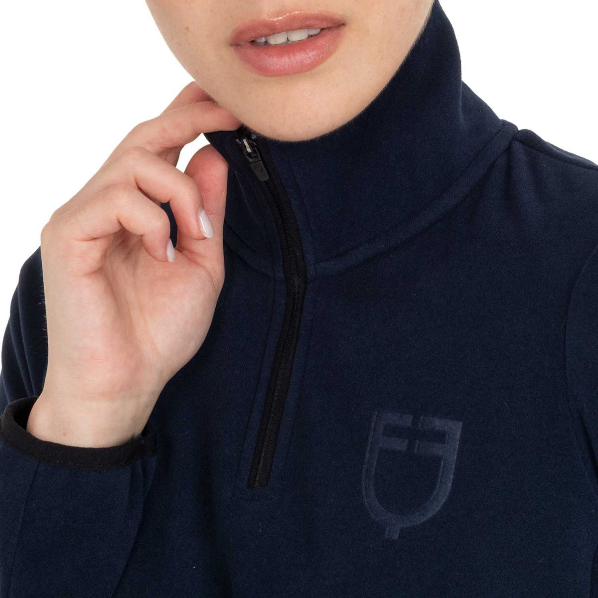 Equestro Dames Fleece Sweater met Hoge Kraag en 3/4 Rits Dames Truien & Sweaters - Maddelin Equestrian