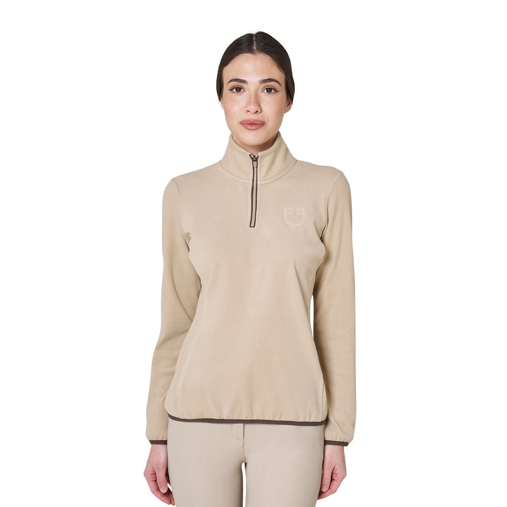 Equestro Dames Fleece Sweater met Hoge Kraag en 3/4 Rits Dames Truien & Sweaters - Maddelin Equestrian