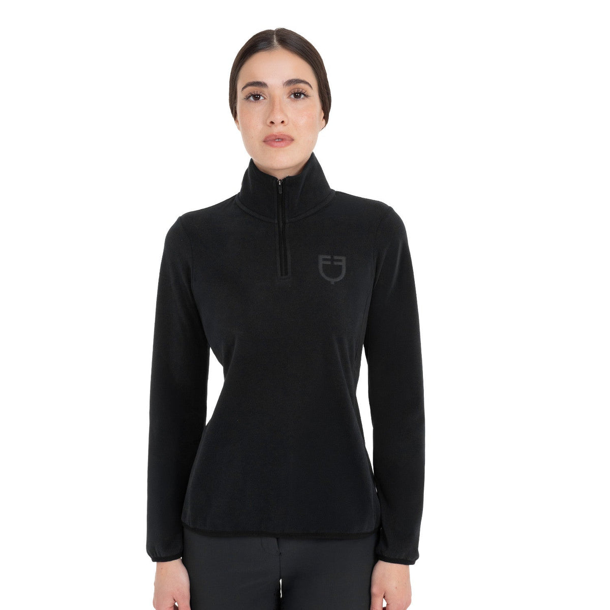 Equestro Dames Fleece Sweater met Hoge Kraag en 3/4 Rits Dames Truien & Sweaters - Maddelin Equestrian