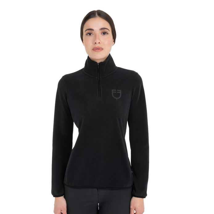 Equestro Dames Fleece Sweater met Hoge Kraag en 3/4 Rits Dames Truien & Sweaters - Maddelin Equestrian
