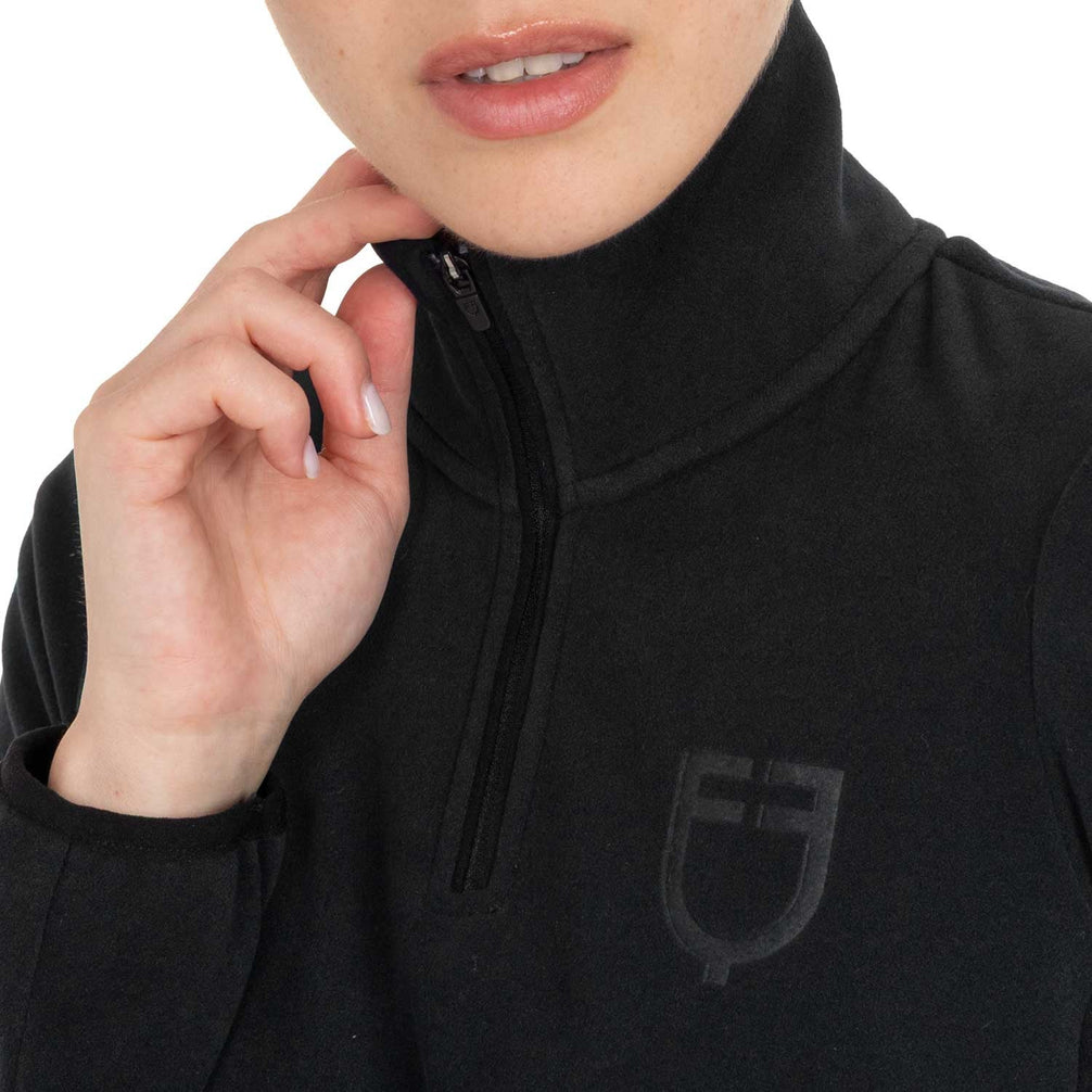 Equestro Dames Fleece Sweater met Hoge Kraag en 3/4 Rits Dames Truien & Sweaters - Maddelin Equestrian