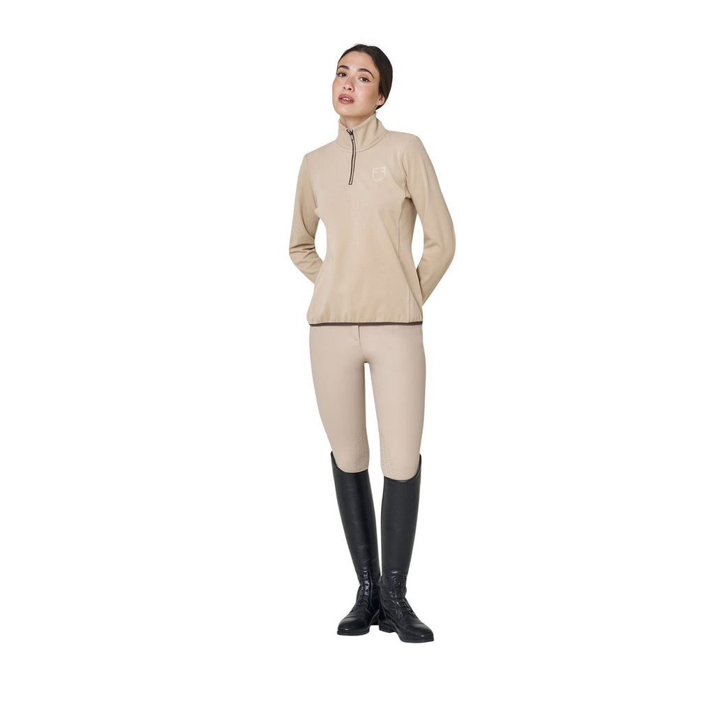 Equestro Dames Fleece Sweater met Hoge Kraag en 3/4 Rits Dames Truien & Sweaters - Maddelin Equestrian