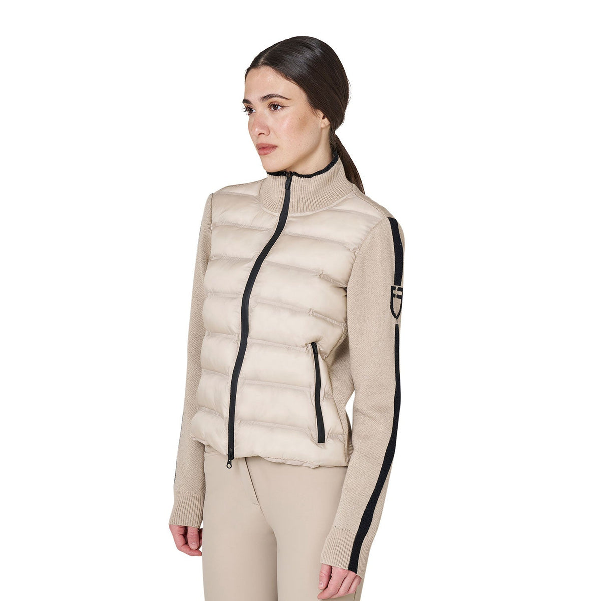 Equestro Dames Jas Nylon & Knit met Donsvulling Dames Truien & Sweaters - Maddelin Equestrian