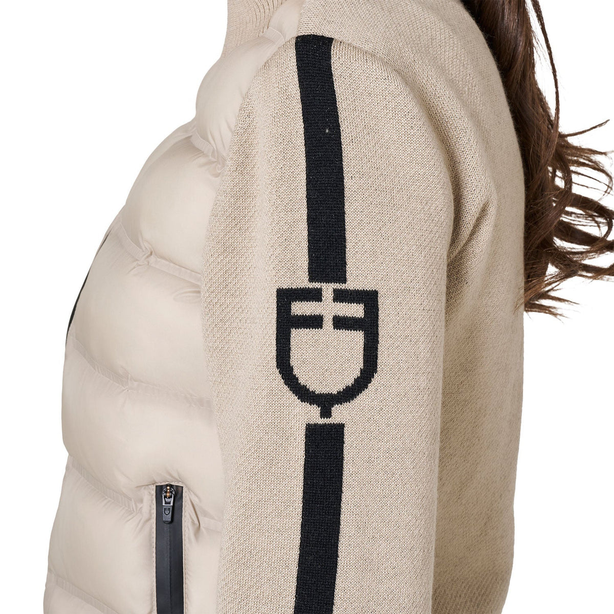 Equestro Dames Jas Nylon & Knit met Donsvulling Dames Truien & Sweaters - Maddelin Equestrian